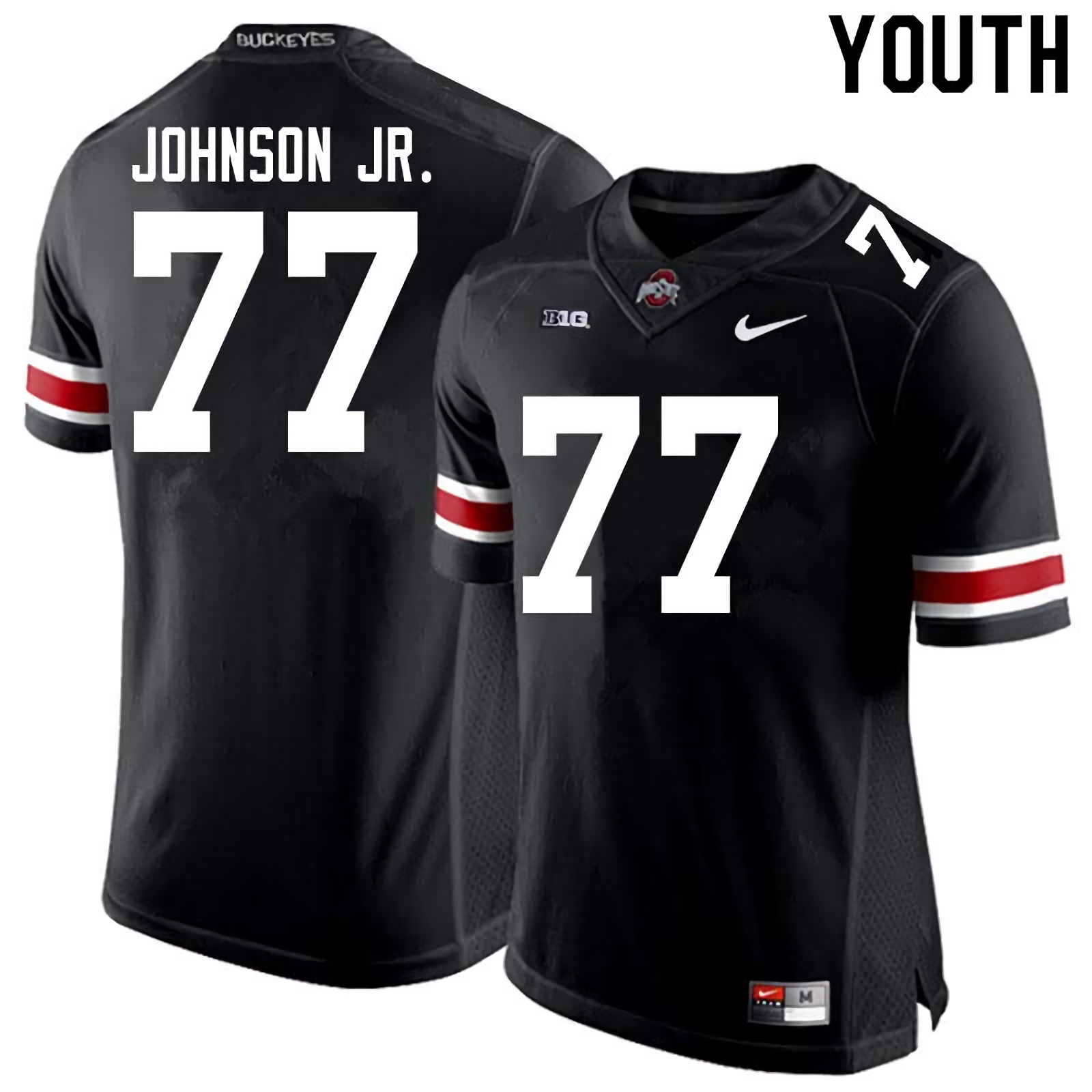 Paris Johnson Jr. Ohio State Buckeyes Youth NCAA #77 Nike Black College Stitched Football Jersey OFU8056HR